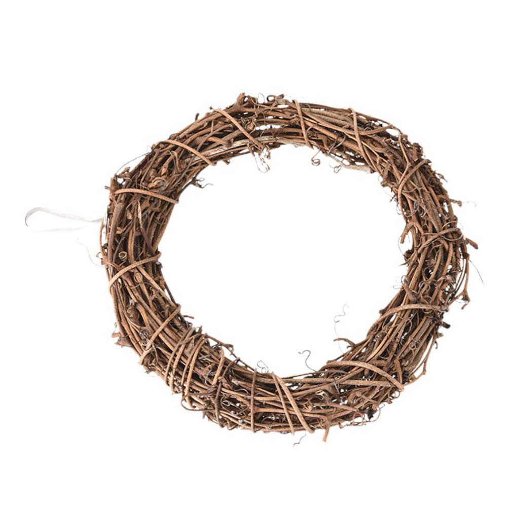 Exceart Rattan Door Wreath Hanging Twig Wreath Ring Diy Decorative Wreath Front Door Vine Wreath for Home Indoor Outdoor
