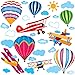 Timber Artbox Airplanes & Hot Air Balloons Wall Decals - Peel and Stick Removable Vinyl Wall Stickers - Kids Would Absolutely Love Their Room