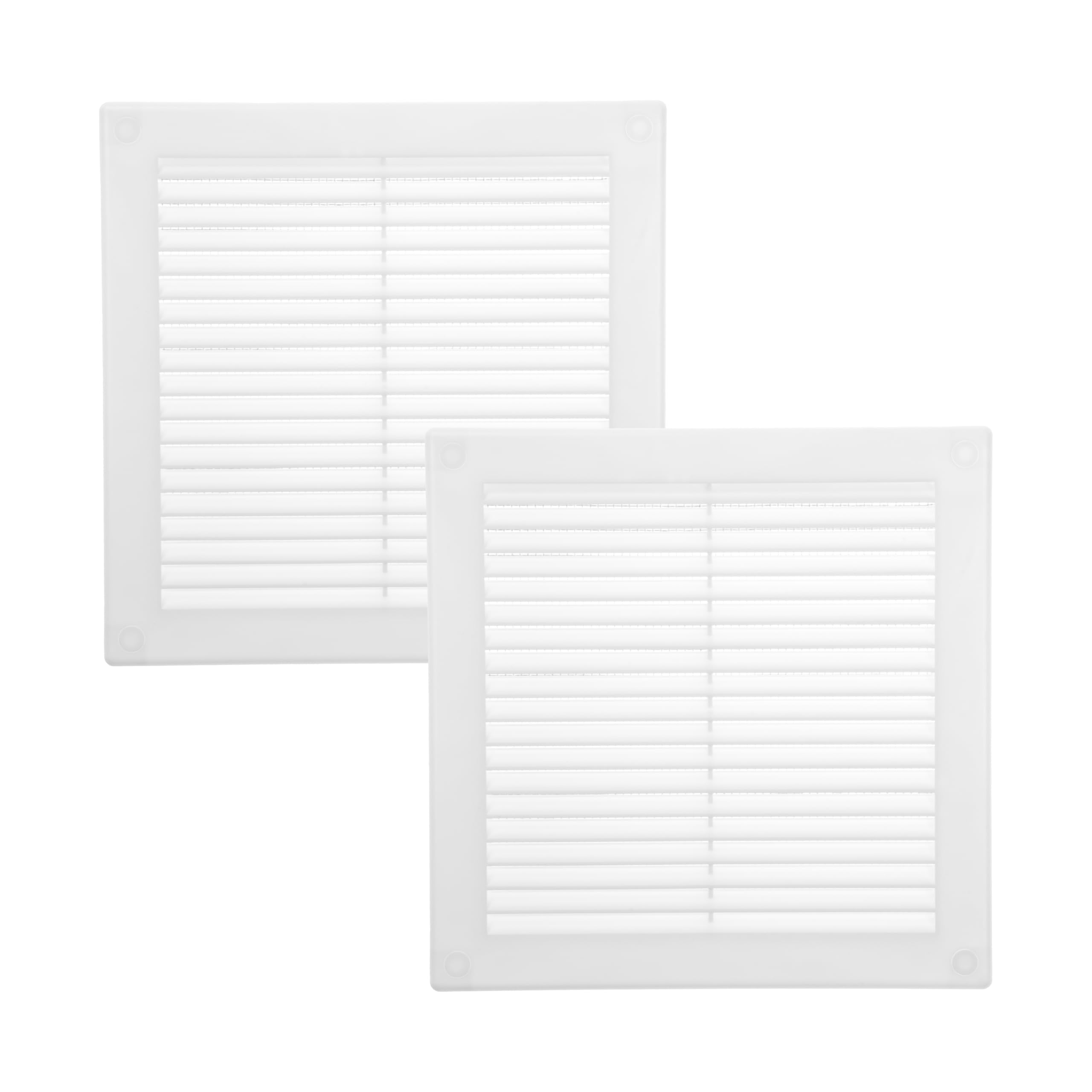 Vent Systems 250 x 250 mm / 10'' x 10'' Inch White Soffit Vent Cover - Pack of 2 - Flat Square Air Vent Louver - Grille Cover - Built-in Insect Screen - HVAC Vents for Bathroom, Home Office, Kitchen — image 1