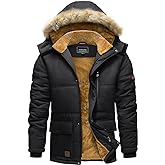 TACVASEN Men's Winter Jacket with Hood Water Repellent Windproof Thicken Parka Winter Coat