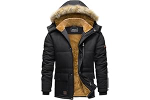TACVASEN Men's Winter Jacket with Hood Water Repellent Windproof Thicken Parka Winter Coat