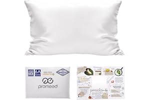 PROMEED Grade 6A 22 Momme Silk Pillowcase for Hair and Skin - Both Sides 100% Real Mulberry Silk Bed Pillow Covers - Oeko Certified (Standard 20"x26", White)