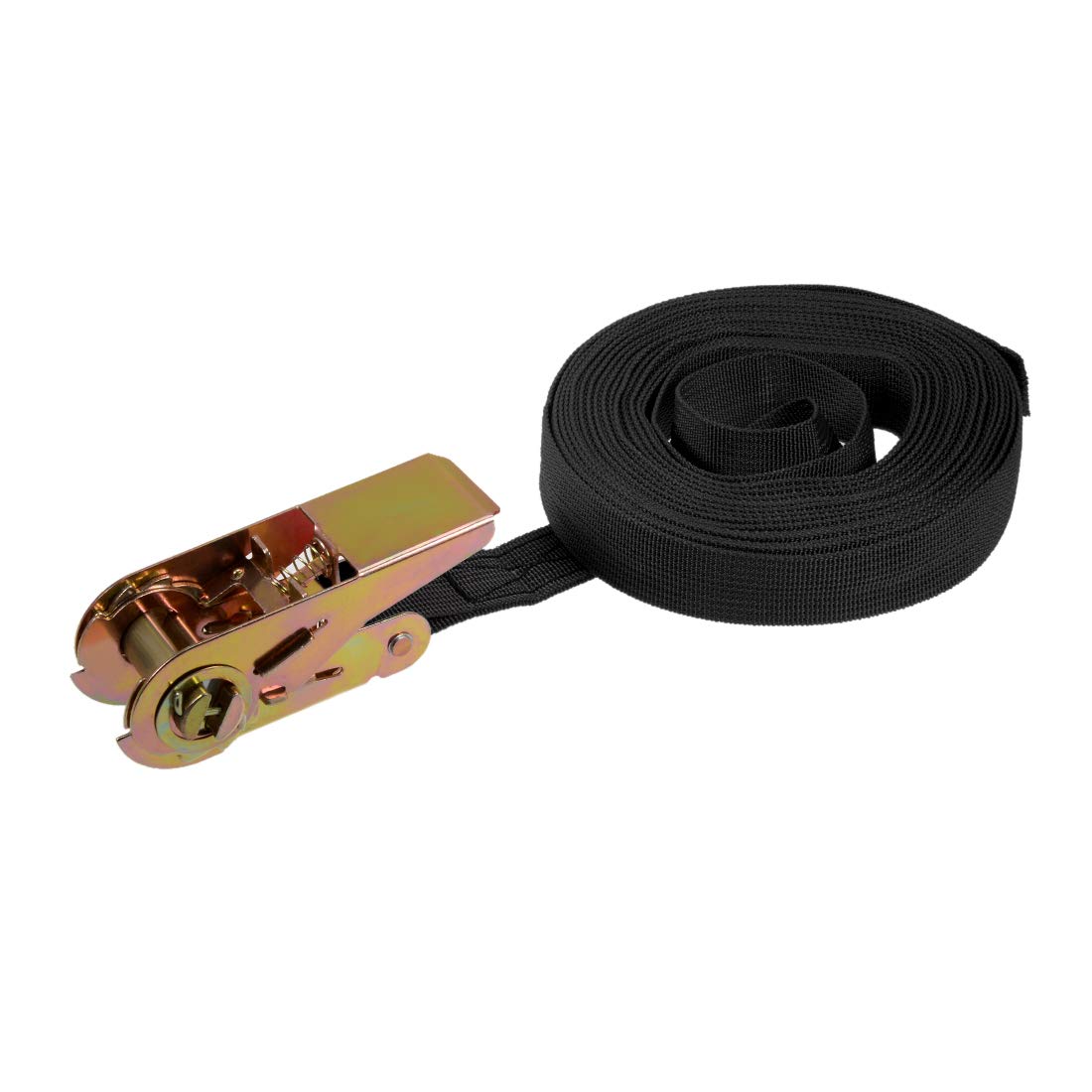 sourcing map Ratchet Tie Down Lashing Strap 1" x 26Ft 550lb 250Kg Load Polypropylene for Moving Securing Cargo, Black