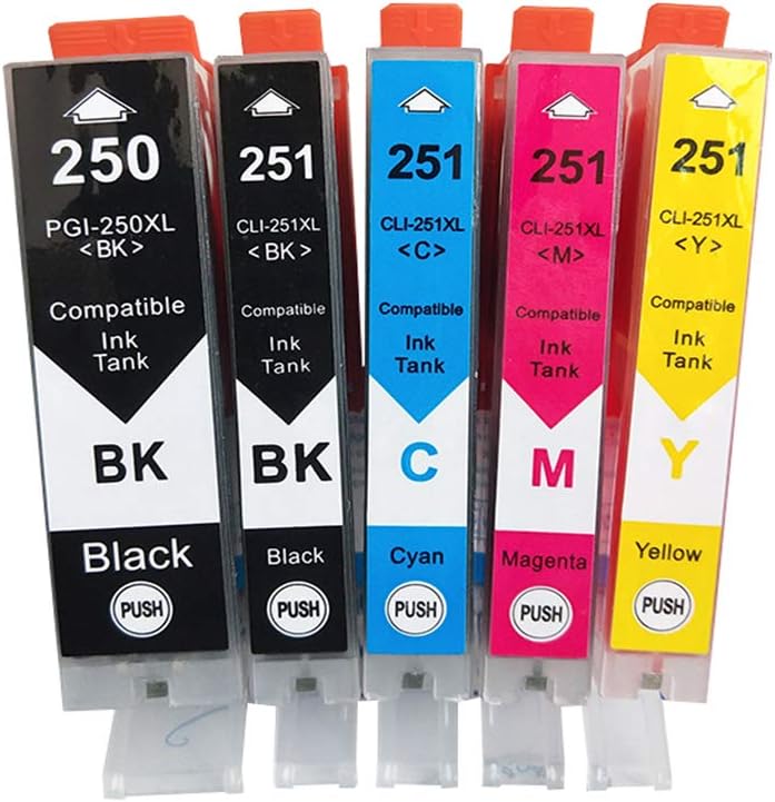 what canon printers use 250 and 251 ink