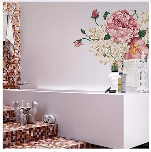 HHXX9 Calcomanías De Vinilos Decorativos con Hermosas Flores De Peonía