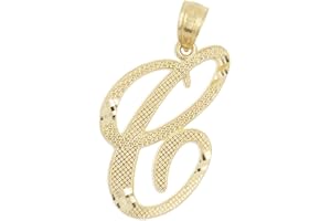 Ice on Fire Jewelry 10k Gold Initial Pendant