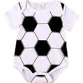 COSLAND Baby Boys' Cotton Sport Casual Bodysuit, Infant Short Sleeves Pattern Outfits, 0-18 Months