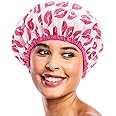 Reusable Shower Cap & Bath Cap & Lined, Oversized Waterproof Shower Caps Large Designed for all Hair Lengths with PEVA Lining & Elastic Band Stretch Hem Hair Hat - Fashionista Showered With Kisses