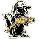 Neverskunk “Stanky” Skunk Brown Trout Die Cut Sticker – 3.5”x 4” Premium Vinyl Decal, Waterproof, UV-Resistant Fishing Sticker for Anglers, Tackle Boxes, Coolers, and Trucks