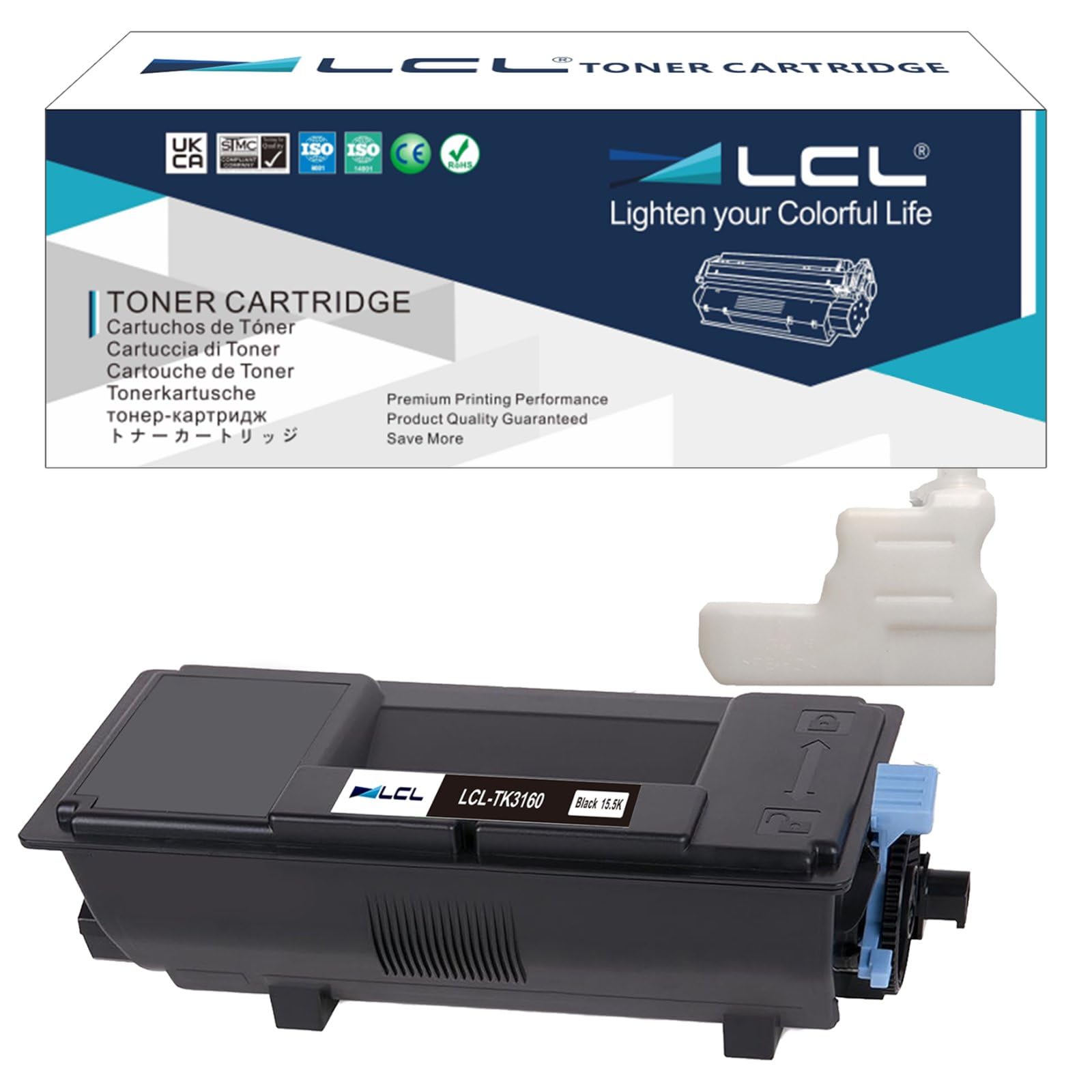 LCL Toner Cartridge TK3160 TK-3160 1T02T90NL0 With Chip Compatible with Kyocera ECOSYS P3045dn, P3050dn, P3055dn, P3060dn, P3150dn, P3155dn, P3260dn, M3145dn, M3645dn, M3860idn, M3860idnf 1PK