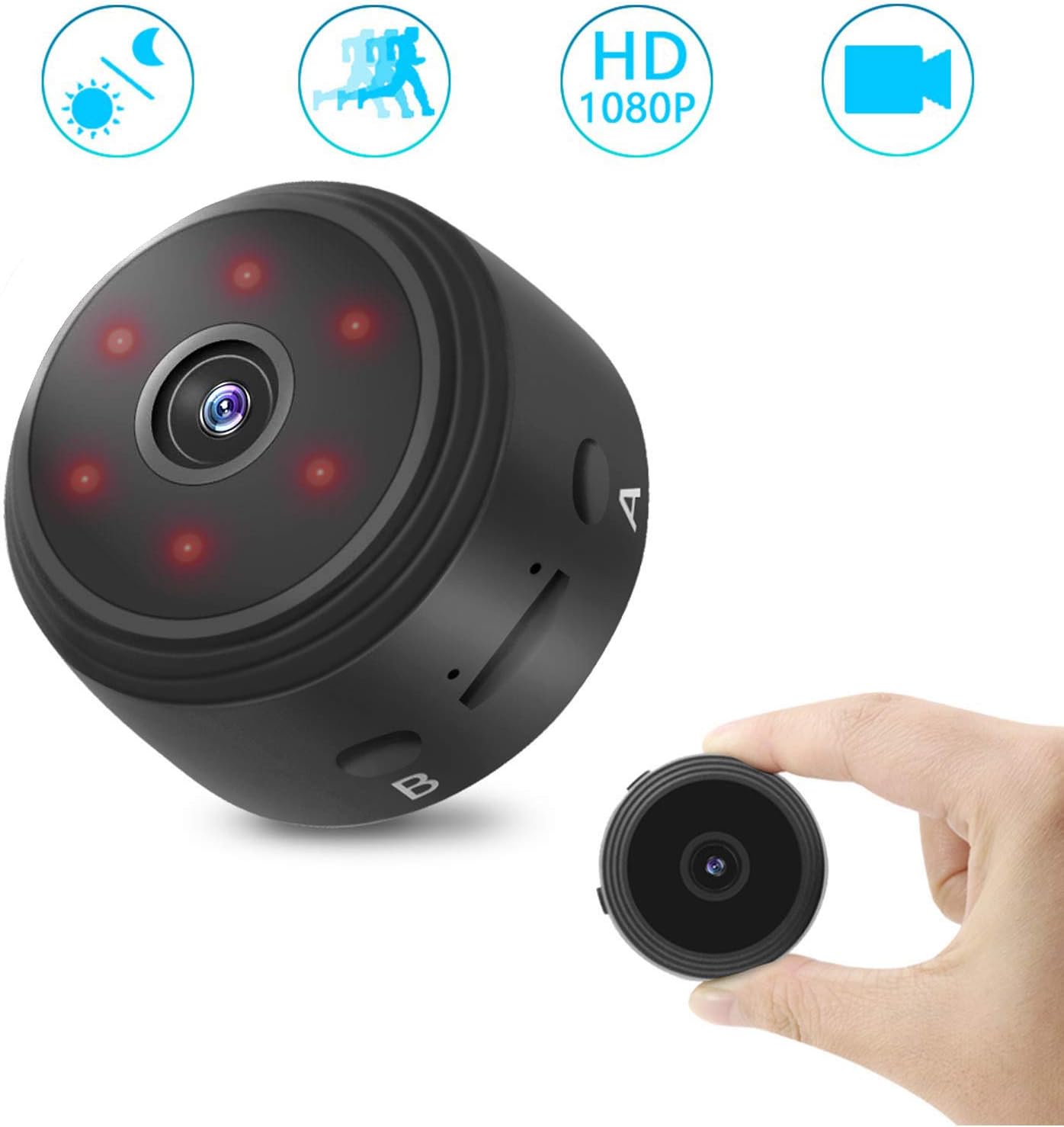 Mini Hidden Camera HD 1080P Spy Security Mini Camera 120° Wide-Angle Lens Video Recorder with Infrared Night Vision/Motion Detection/Loop Recording Home Security Covert Cameras