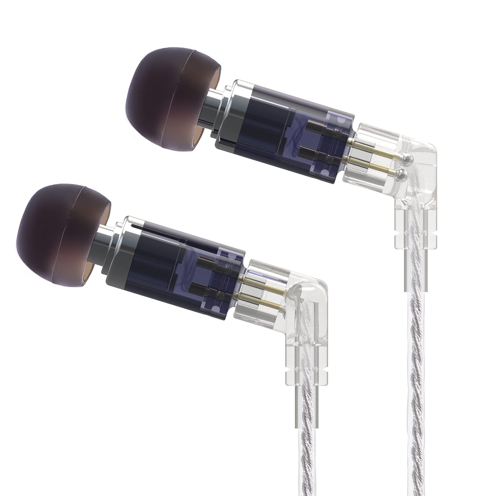 KBEAR Neon HiFi Stereo Earbuds In Ear Monitor, Headphones, Knowles 29689 BA Drivers, Detached Cable, 2 PIN, Noise Cancellation, Studying Office Using(Black,no Mic)