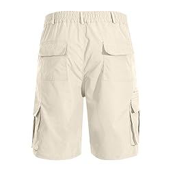 Cargo Shorts for Men Stretch Waist Knee Length Mens