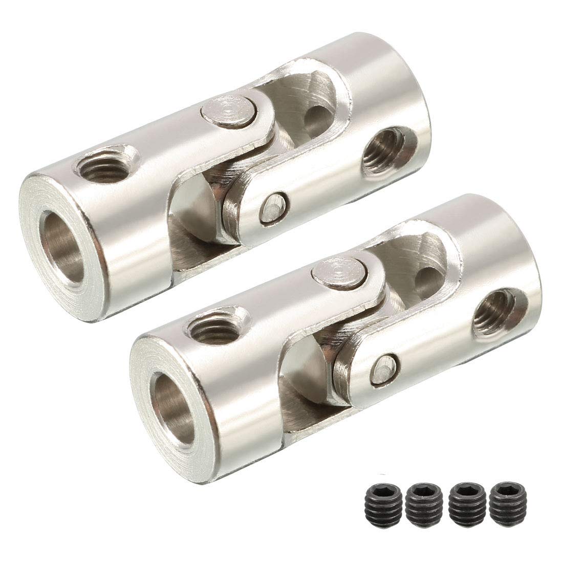 sourcing map 2pcs 3mm to 4mm Inner Dia Rotatable Universal Steering Shaft U Joint Coupler L23XD9