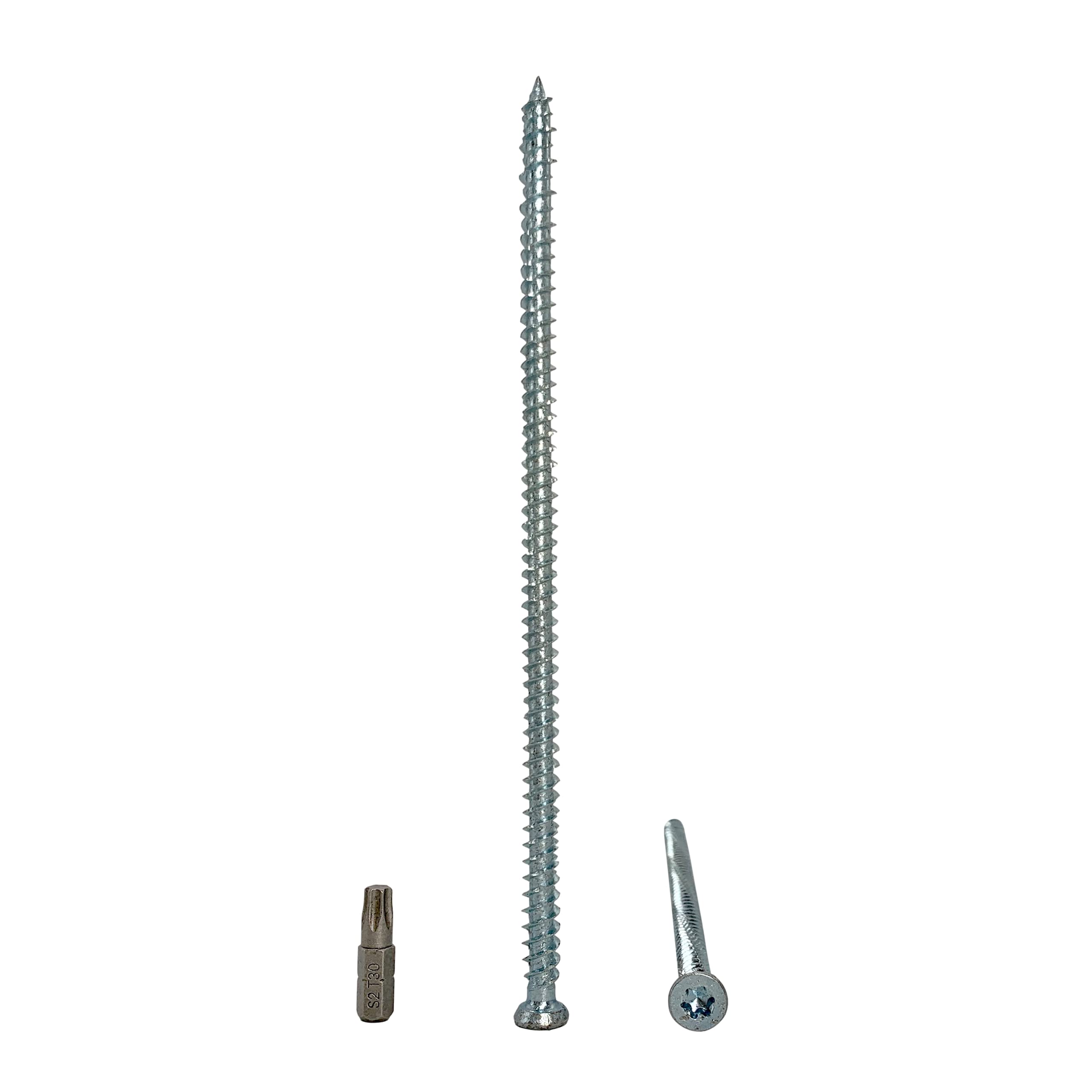 (Pack of 10 pcs) Zinc Plated Steel 7.5 x 182 mm Concrete Frame Screws, Wood Screws, Torx Head, Masonry Screw, Flat Head (10, 7.5 x 182 mm)