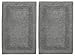 COTTON CRAFT Luxurious Bath Mat Rug - Set of 2 Reversible Heavyweight Step Out Bath Mats for Bathroom Floor, Tub and Shower - Pure Cotton Soft Plush Absorbent Hand Tufted Mat - 17 x 24 - Charcoal Grey