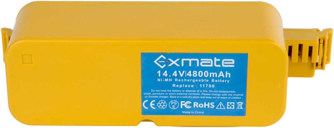 Exmate Upgraded 4800mAh Battery Ni-MH 14.4V Replace 11700 17373 Compatible with iRobot Roomba 400 Series 405 410 415 440 4000 4100 4102 4110 4130 4150 4210 4220 4230 4260 4270 4290 4300 4310 4905