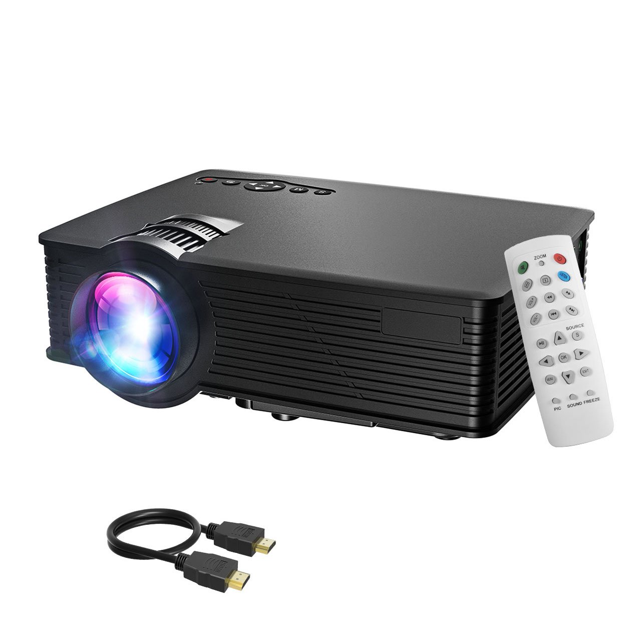 LCD proyector, Mpow LCD Projector 1200 lúmenes LED Mini proyector Home Cinema portátil Multimedia cine en casa con USB SD HDMI...