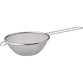 HIC Kitchen Fine Mesh Strainer With Helper Handle, 18/8 Stainless Steel, 6-Inch, For Sifting, Draining, And Straining Pasta, Vegetables, Stocks, And Sauces