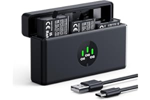 K&F CONCEPT 3 Pack Osmo Action 5 Pro Battery and Charger Set, Compatible with DJI Action 6 Osmo 360 Action 5 Pro Action 4 Act