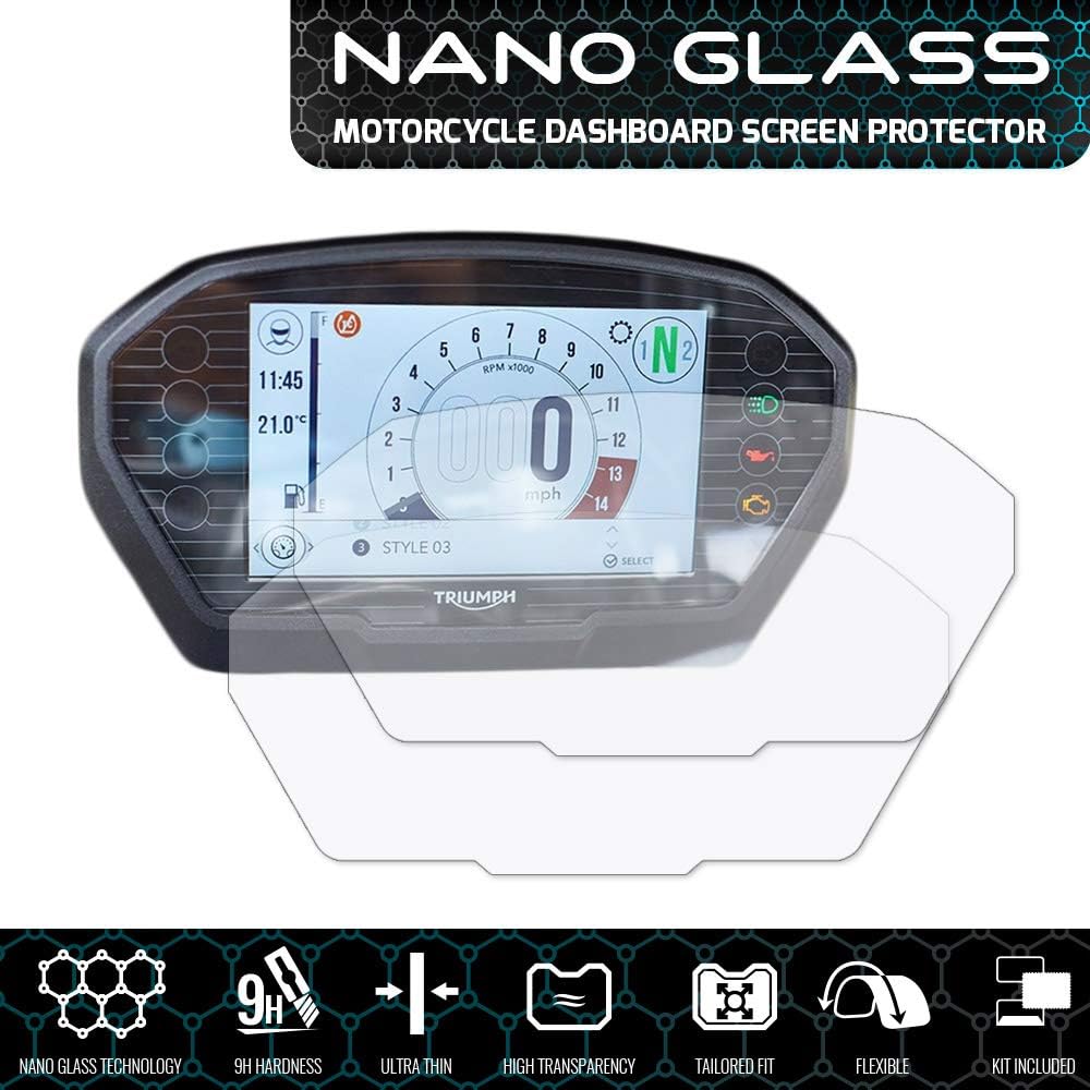 Speedo Angels Nano Glass Screen Protector compatible with STREET TRIPLE R/RS (2017+) x 2, Transparent