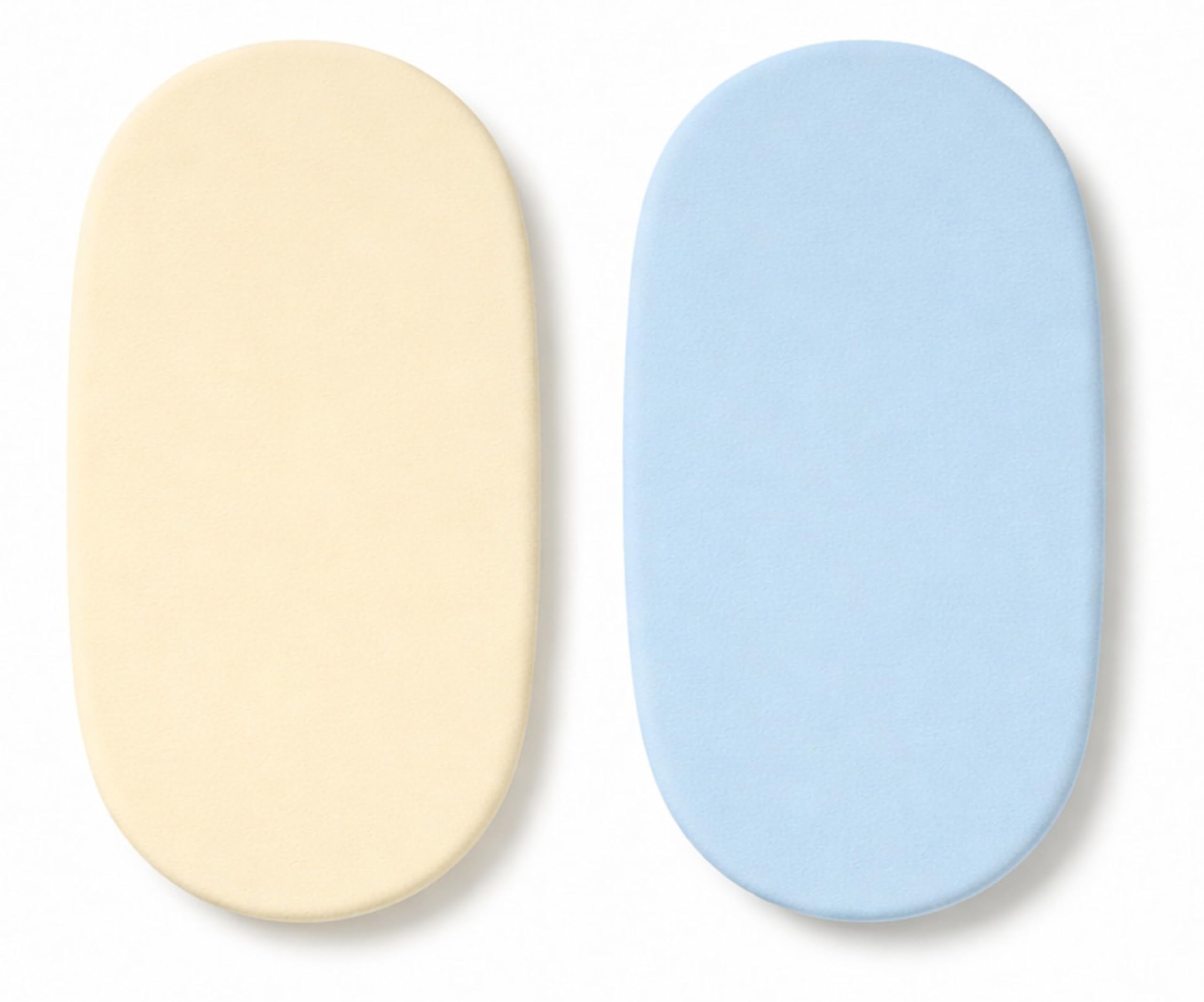 Dudu N Girlie Moses Basket Fitted Sheets Set - 100% Jersey Cotton Bassinet Size Newborn Hypoallergenic Breathable Easy Care Soft Fitted Sheet For Baby Bassinet (Pack of 2, Cream & Blue)