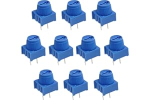 Waziaqoc 10 Pcs 1K Ohm Breadboard Trim Potentiometer, Blue Knob Variable Resistors Trimmer Potentiometer Assortment Kit for Arduino