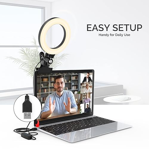 Ring Light for Computer, Video Conference Lighting Kit Laptop Clip