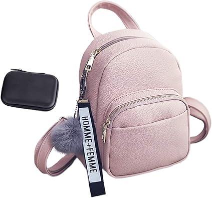 Amazon Fuputwo ミニリュック レディース レザー リュック 小さめ 大容量 ミニバッグ ショルダーバッグ ハンドバッグ 軽量 ピンク Fuputwo ショルダーバッグ
