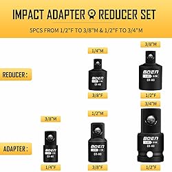 BOEN 5 Piece Impact Socket Adapter Set and Reducer