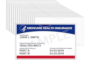 AXEFUN Medicare Card Holder Protector Sleeves, Social Security Card Protector, Clear PVC Water Resistant Plastic Sleeves for New Medicare Cards, Business Cards, ID Cards, Credit Cards, 5 Pack