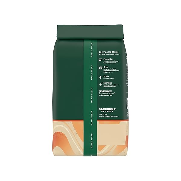STARBUCKS GROUND COFFEE, MAPLE PECAN FLAVORED COFFEE, NATURALLY FLAVORED, 100% ARABICA, 1 BAG (17 OZ)