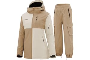 GEMYSE Women's Ski Snow Jackets and Pants Set Windproof Waterproof Snowsuit Warm Winter Snowboarding Insulated Coat