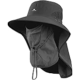 TACTICAL BIRD Fishing Hat, Sun Cap for Men Women, UPF 50+ UV Sun Protection Wide Brim Hat with Face Cover & Neck Flap, XL hat