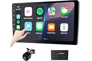 Haudio 10.1" Double Din Car Stereo, Touchscreen Car Radio with Wireless Apple CarPlay & Android Auto, Bluetooth 4.1, HD Backup Camera, Mirror Link, GPS Navigation, WiFi, Voice Control, 2+64GB, FM/AM