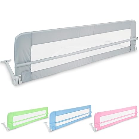Klappbares Bettgitter (102/42cm - 150/42cm) | in Größen und Farbwahl | Bettschutzgitter, Kinderbettgitter, Babybettgitter Git