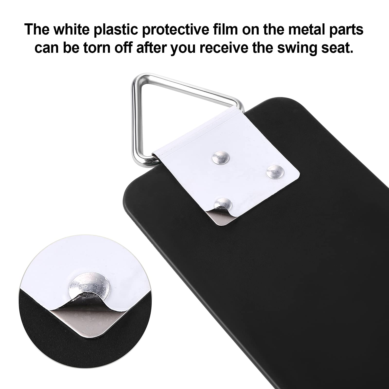 AGPTEK Swing Set, Seat with 66 Inch Anti-Rust Chains Thermoplastic Coated, Support 250lb, Cushion Accessories Replacement with Snap Hooks for Outdoors, Playground, Jungle & Gym - Black