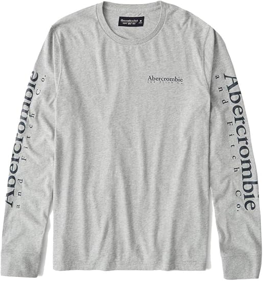 Amazon Abercrombie Fitch アバクロンビーアンドフィッチ アバクロ メンズ コットン 長袖 Tシャツ ロンt ロゴ Print グレー Xxlサイズ 並行輸入品 Tシャツ カットソー 通販