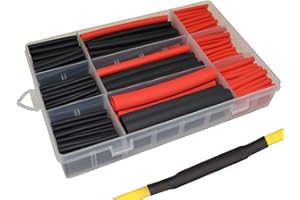 Heat Shrink Tubing 270 pcs, 3:1 Heat Shrink Tube with Glue, Shrink Tubing with Storage Box 6 Sizes(Dia) for Cable Wire Repair