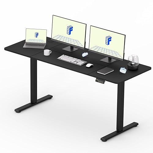 FLEXISPOT Electric Standing Desk 160 x 60 cm Height Adjustable Standing Desk for Home Office (Black)