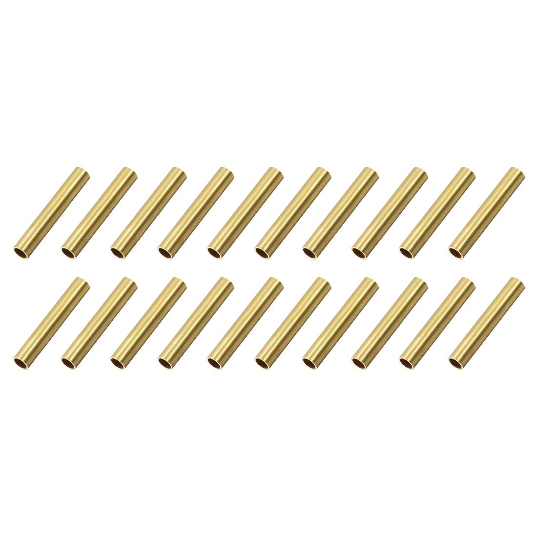 sourcing map Brass Round Tube, 5mm OD 0.5mm Wall Thickness 30mm Length Seamless Pipe Tubing for DIY Crafts 20 Pcs