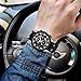 MINI FOCUS Men Business Watch, Fashion Chronograph Watches (Three- Eye, Alloy, 30M) Quartz Casual Silicon Strap Wristwatch for Men MF0723G01