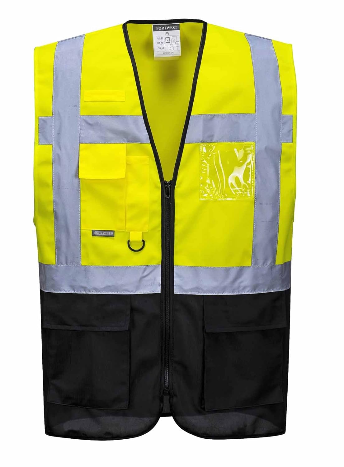 Portwest C476YBRS Warsaw Executive Vest, Small, Yellow/Black
