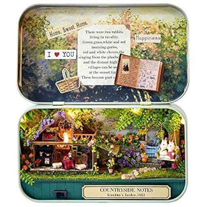 MOPIXIE Countryside Notes 3D Wooden DIY Handmade Theatre Dollhouse Miniature Box Assemble Kit