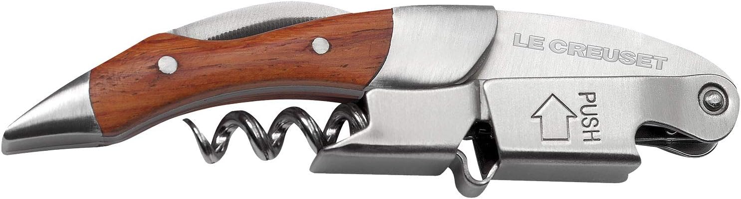Le Creuset, Kellnermesser, Entfernung von Weinkorken, Holz/Edelstahl, Silber, WT110W