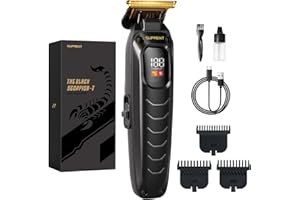 SUPRENT Hair Trimmer for Men - Cordless Zero-gapped mens Beard Trimmer for Men with LED Display, High-performance electric Tr