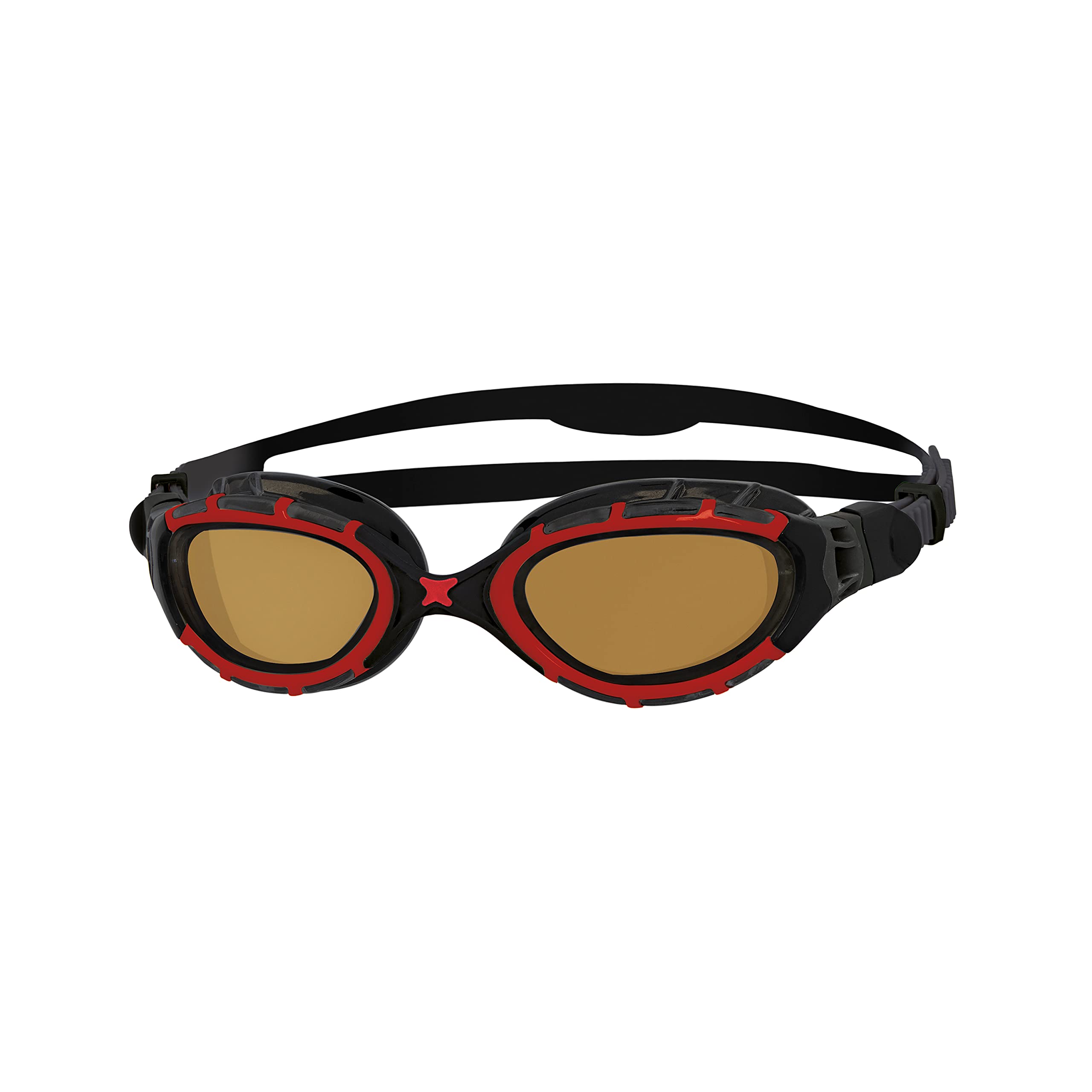 Zoggs Predator Flex Polarized Ultra Smaller Swimming Goggles, Red/Black/Copper Polarized