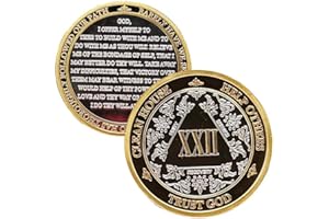 MYRECOVERYSTORE Silver & Gold 1-60 Years Alcoholics Anonymous Medallion AA Coin Capsule Included