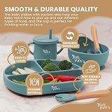 Yum Yum's Baby Weaning Set 10 Pieces Suction Plate Bowl Bib Cup Cutlery view 2