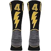 KitNSox Football Socks for Women, Custom Sport Soccer Baseball Mid Calf ID Socks Black 1 Pair